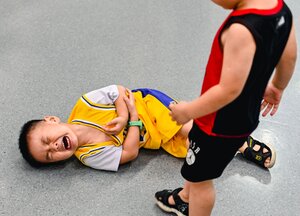 child injured playing sports
